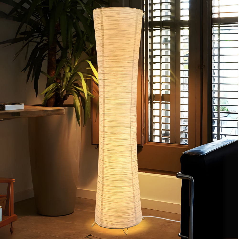 Lampadaire papier minimaliste Hinora