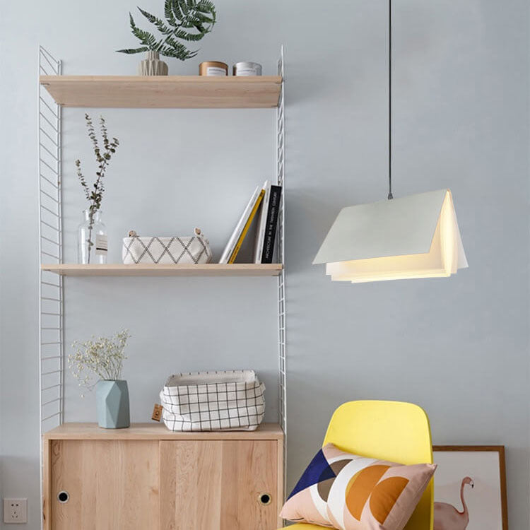 Suspension Livre Volant en Métal et PVC – Luminaire Suspendu Moderne Lumière