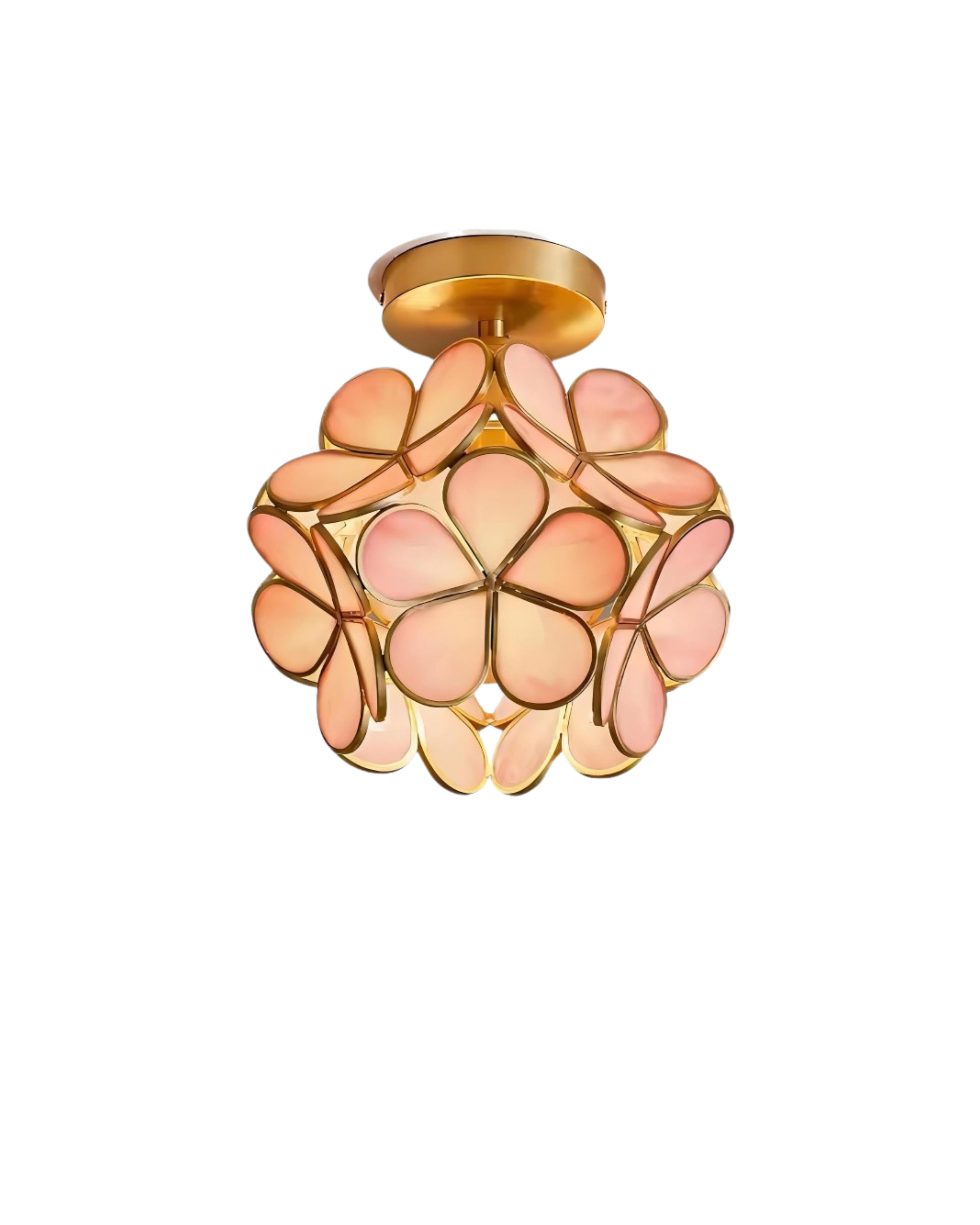 Plafonnier Floral en Verre Sculpté