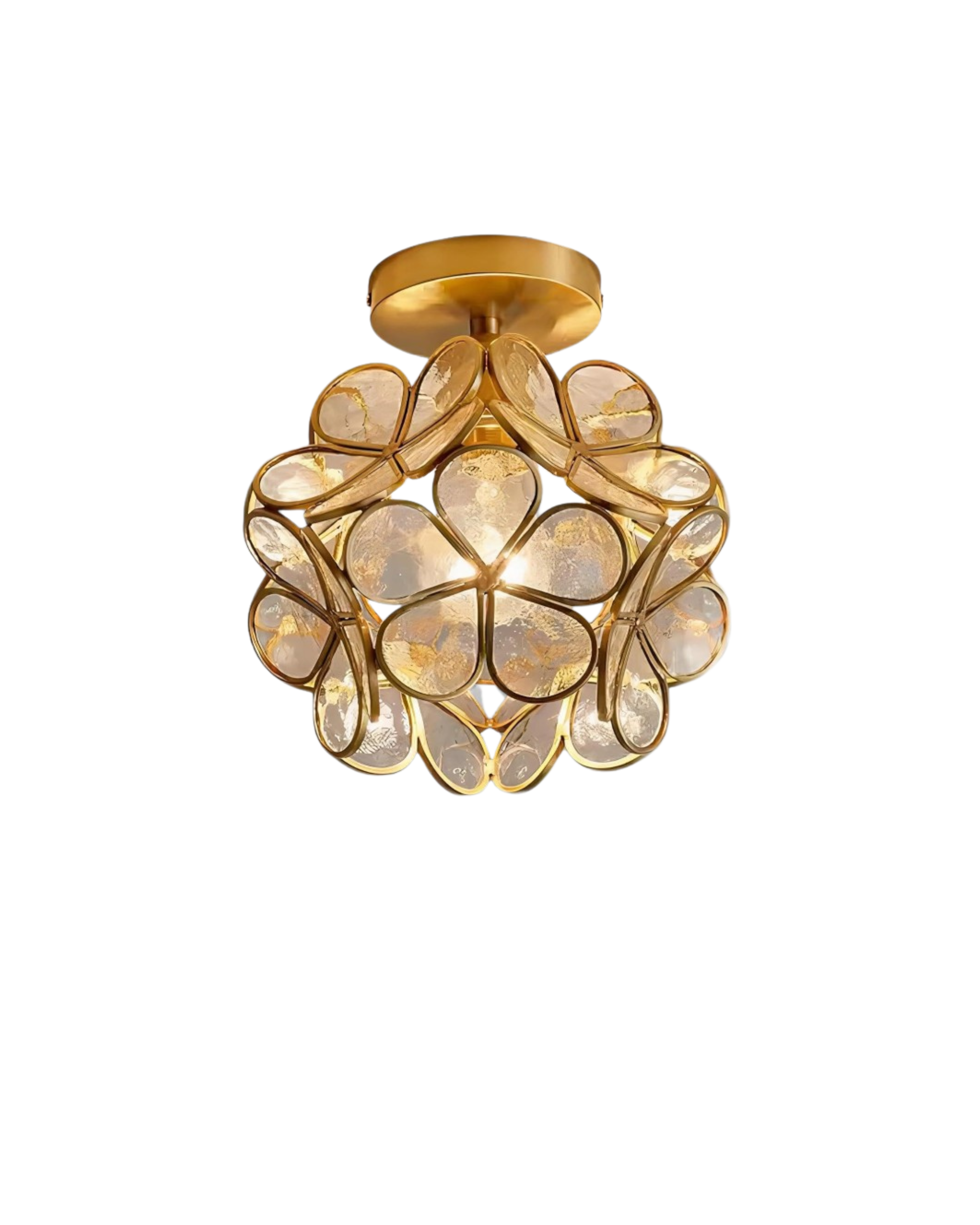 Plafonnier Floral en Verre Sculpté