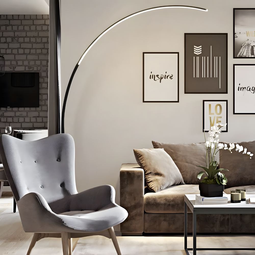 Lampadaire LED arqué nordique Nørlys