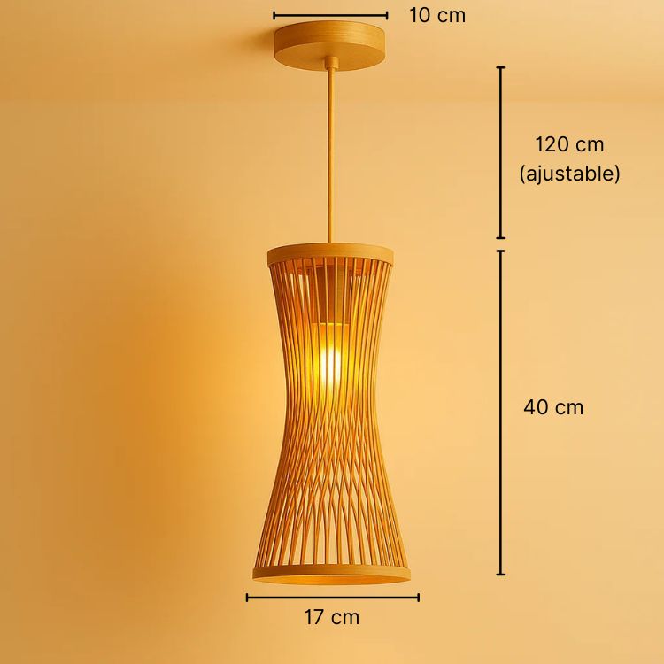 Suspension sablier en bambou sculptural Élaria