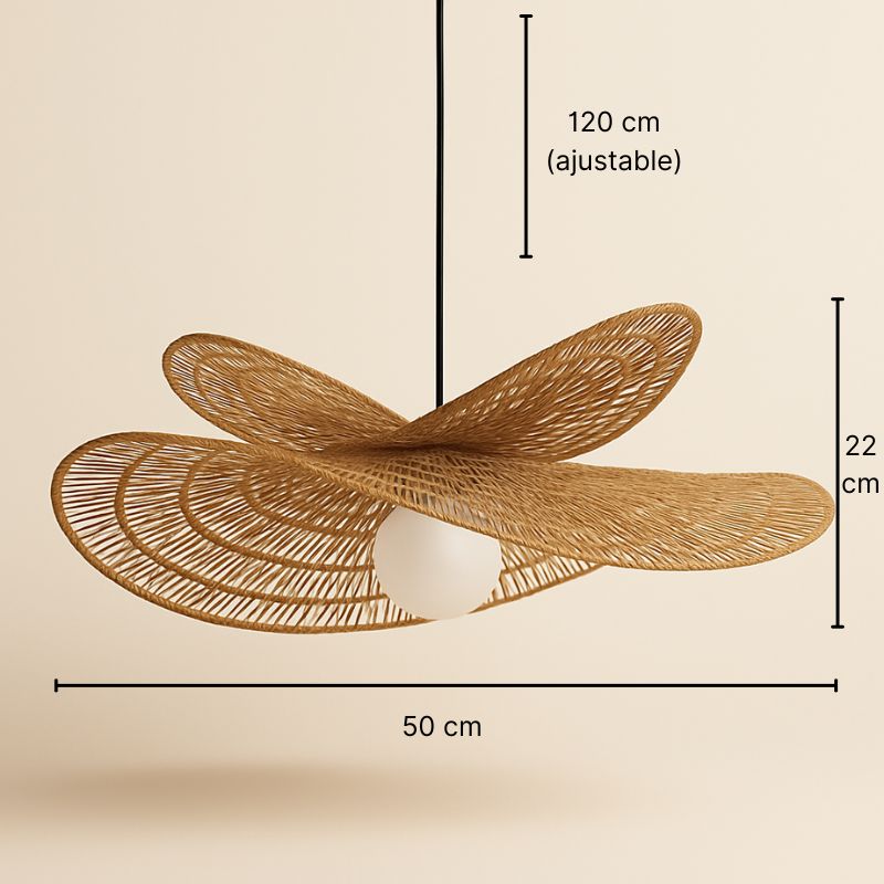 Suspension en rotin effet ailes Élyséa