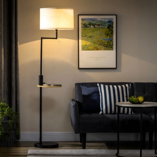 Lampadaire avec tablette & USB Kalyne