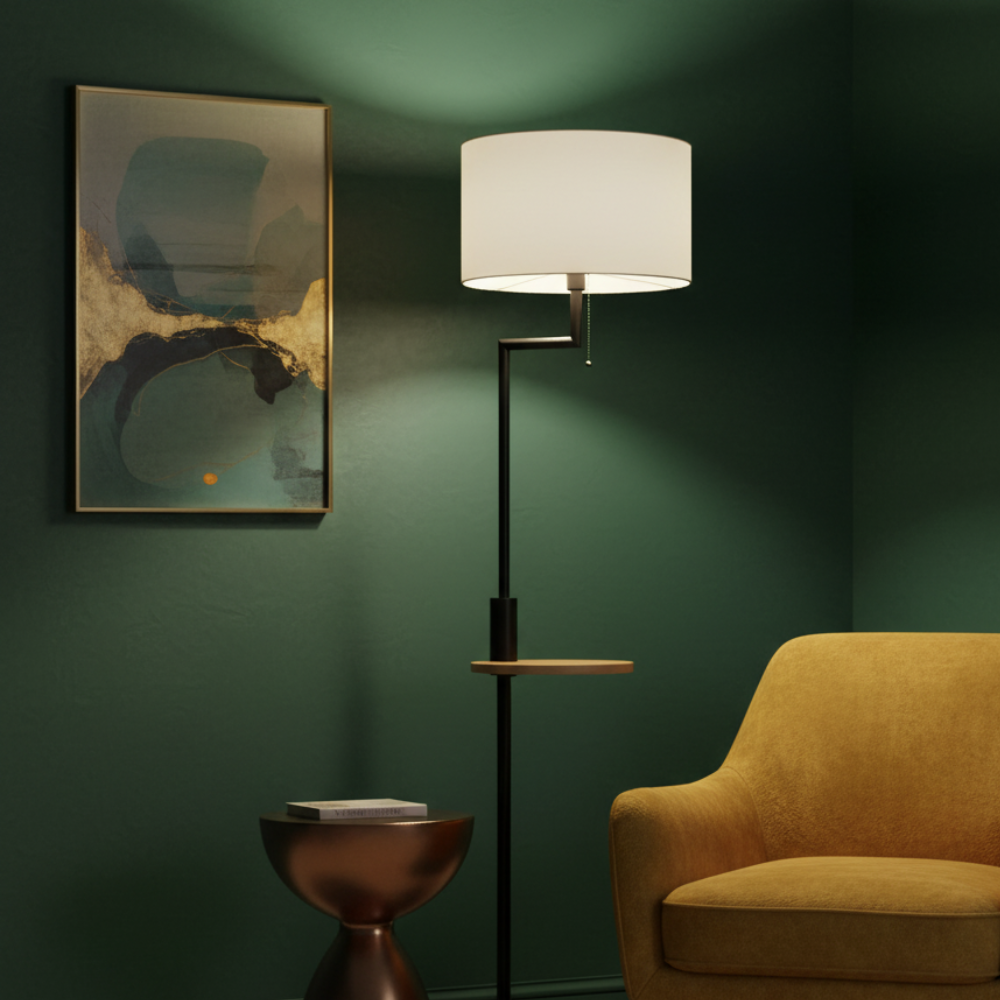 Lampadaire avec tablette & USB Kalyne