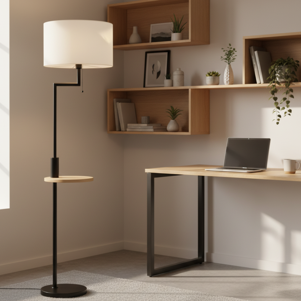 Lampadaire avec tablette & USB Kalyne