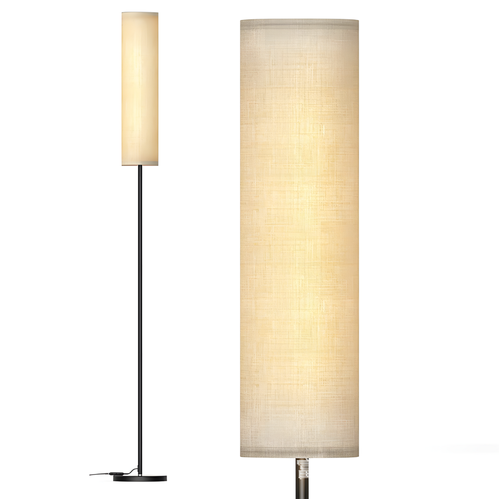 Lampadaire en tissu effet lin Nérina