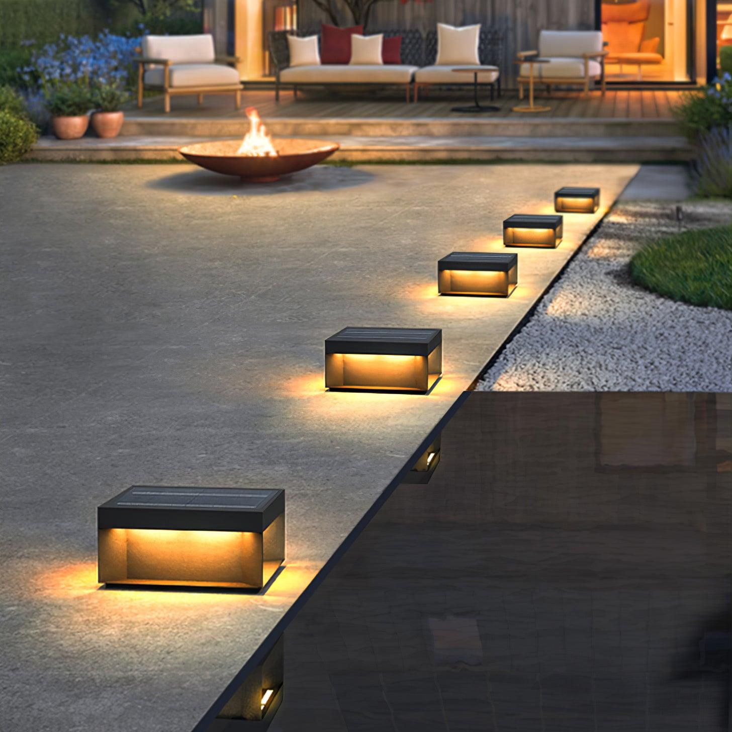 Borne de jardin LED en métal sablé – imperméable IP65, filaire ou solaire