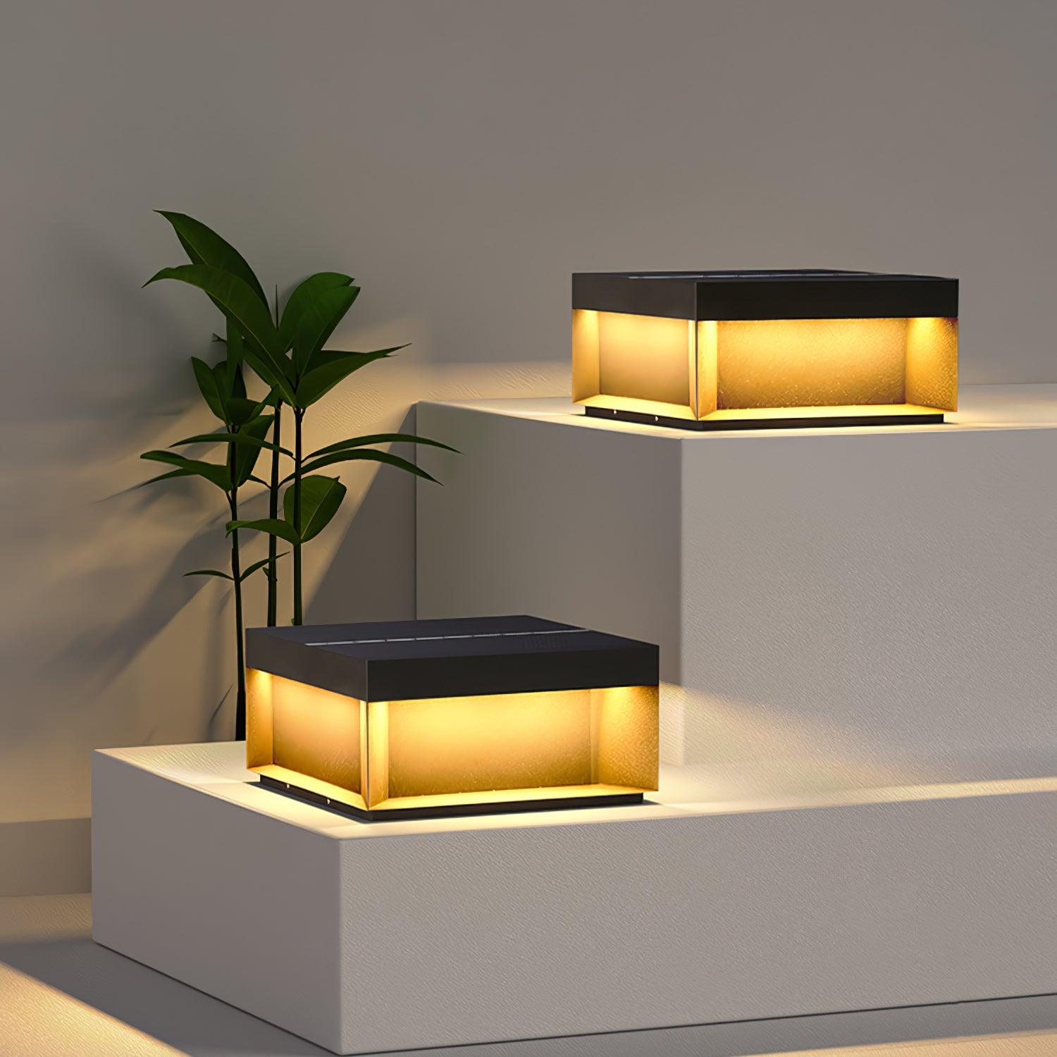 Borne de jardin LED en métal sablé – imperméable IP65, filaire ou solaire