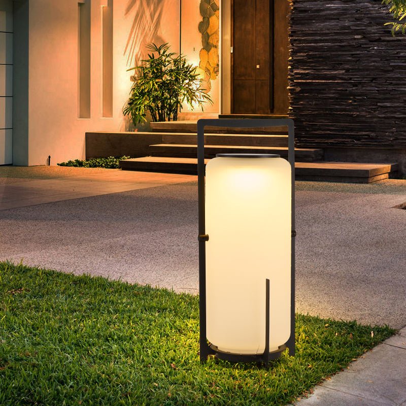Lampe de table lanterne en inox – allumage automatique crépusculaire