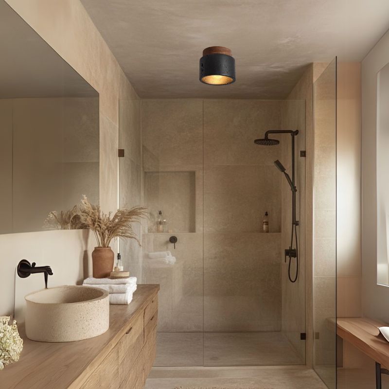 Plafonnier travertin noir Noctea