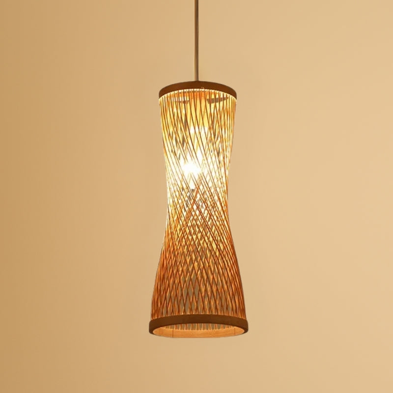 Suspension sablier en bambou sculptural Élaria
