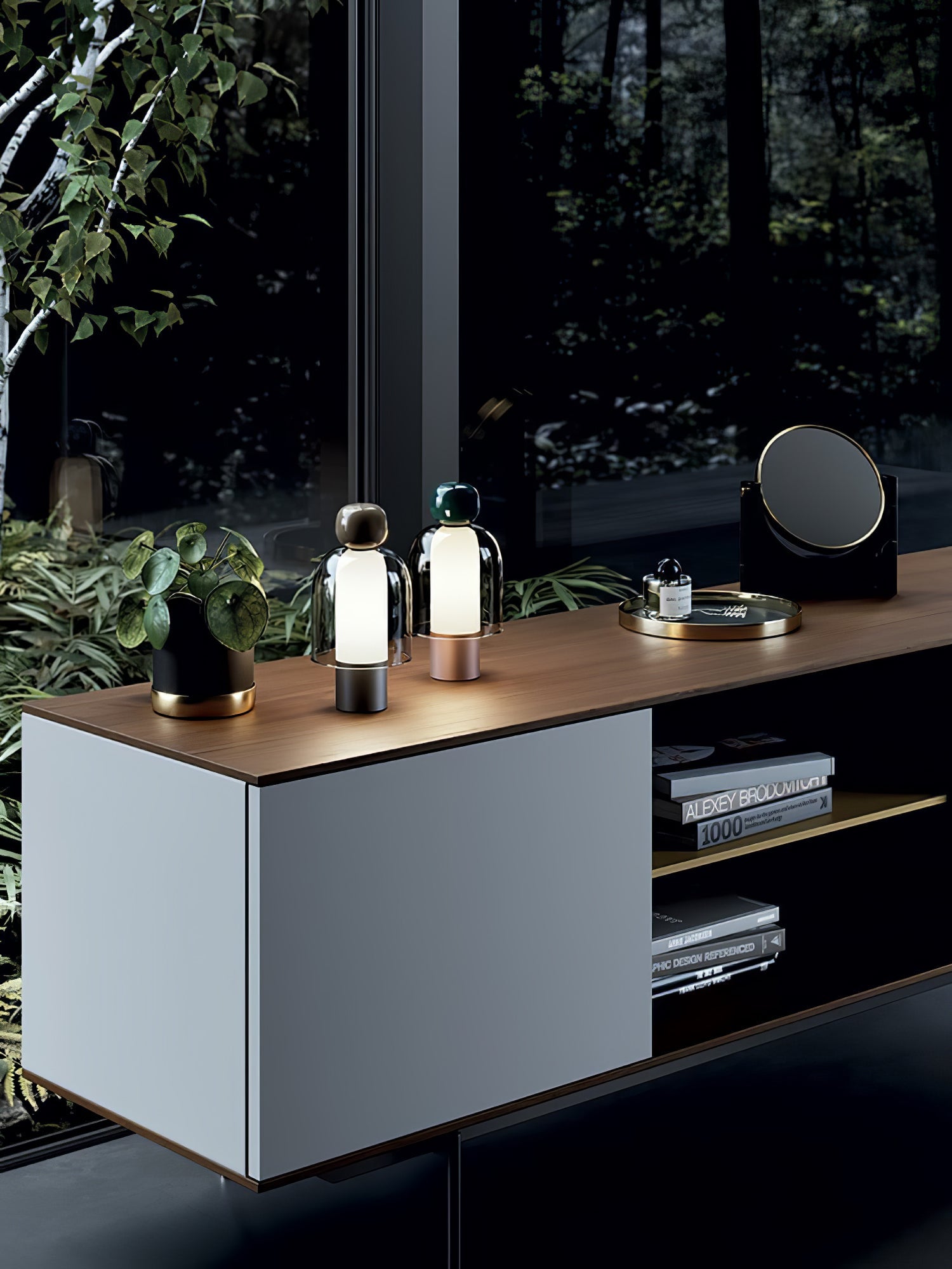 Lampe de table rechargeable en verre coloré Lumina Joy – design minimaliste