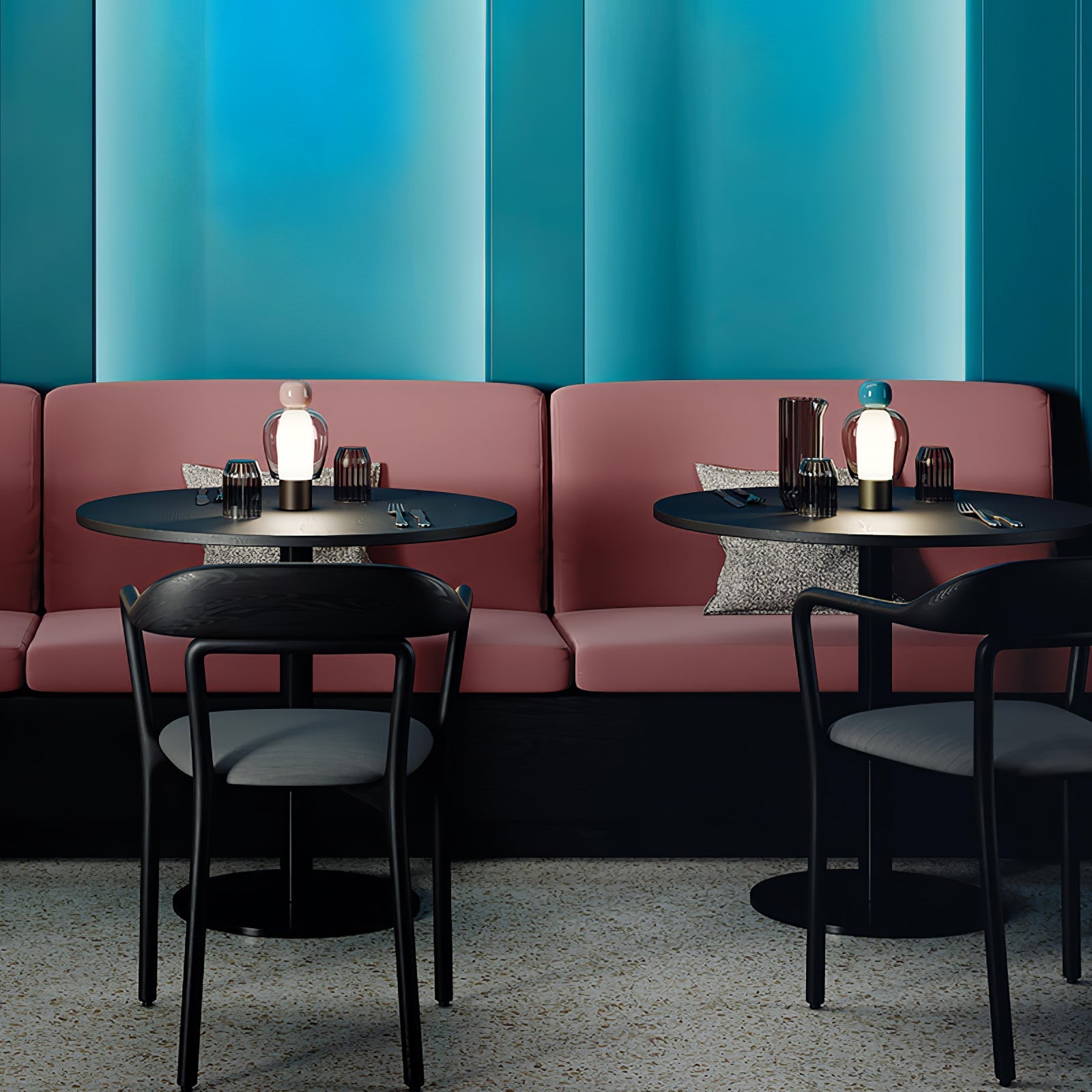 Lampe de table rechargeable en verre coloré Lumina Joy – design minimaliste