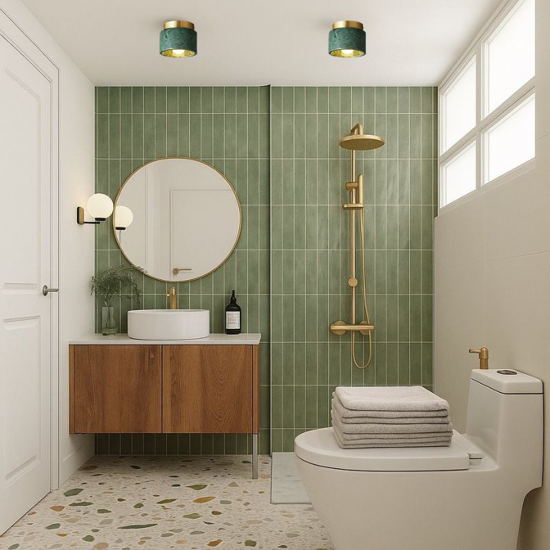 Plafonnier marbre & laiton Velora