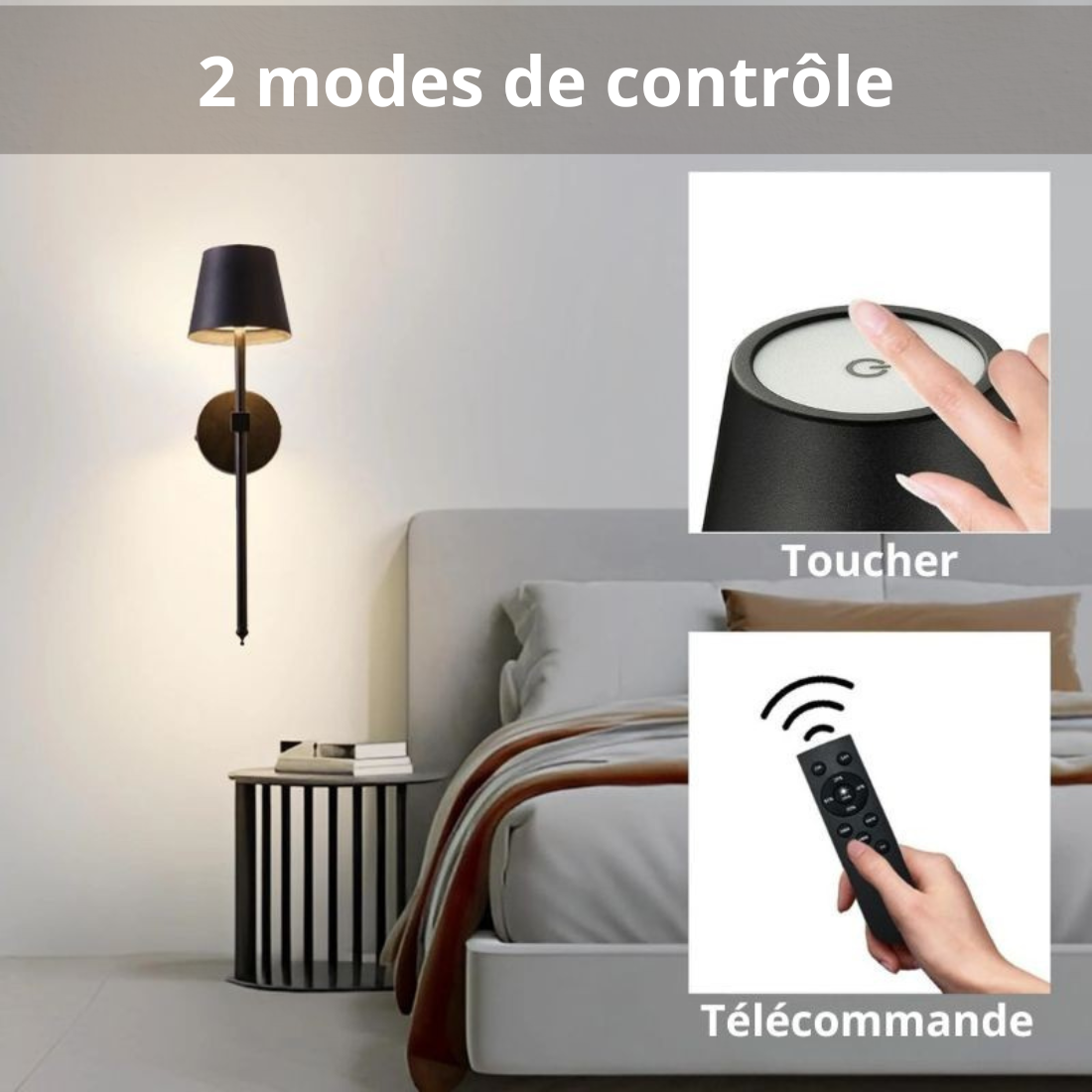 Duo d’appliques murales LED sans fil Axelia