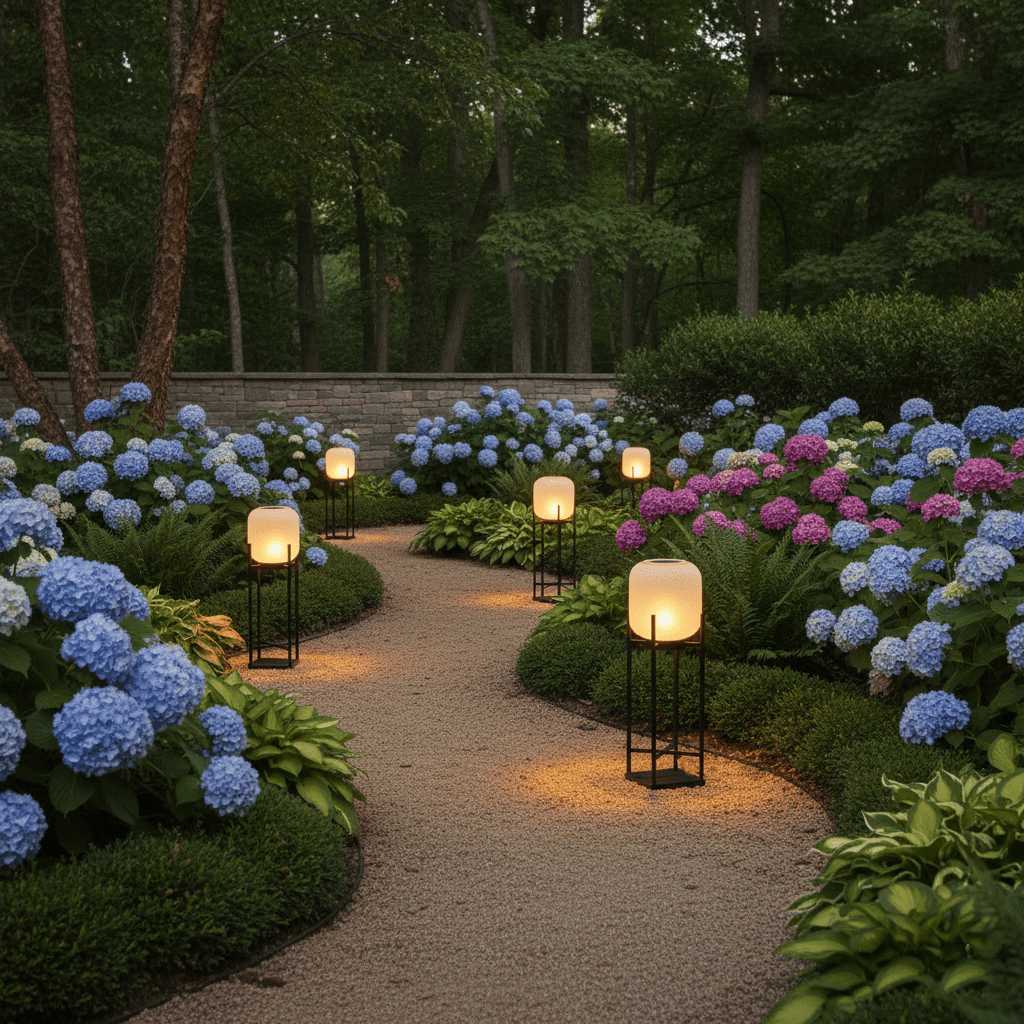 Lampadaire solaire en inox et verre style lanterne – éclairage jardin automatique