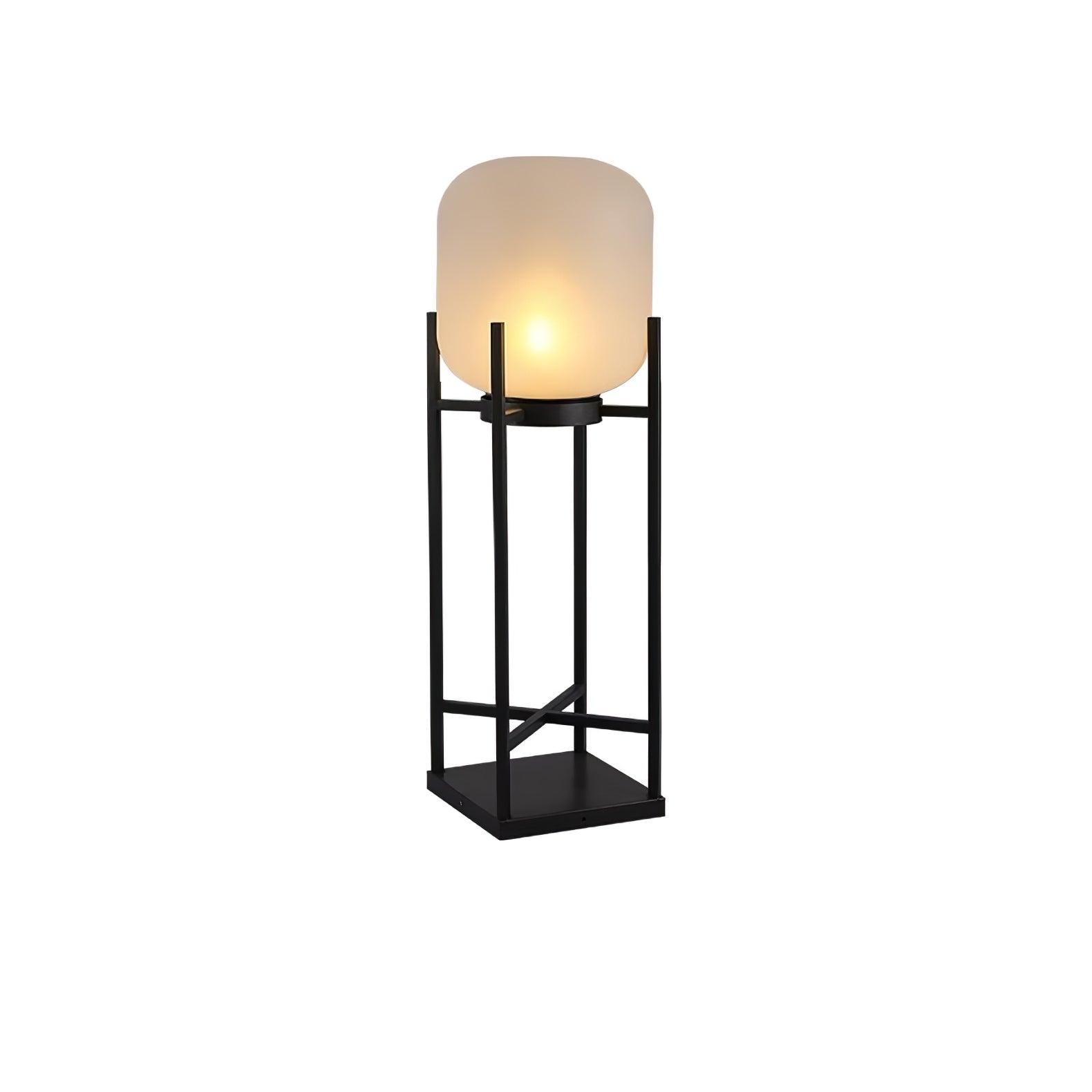 Lampadaire solaire en inox et verre style lanterne – éclairage jardin automatique