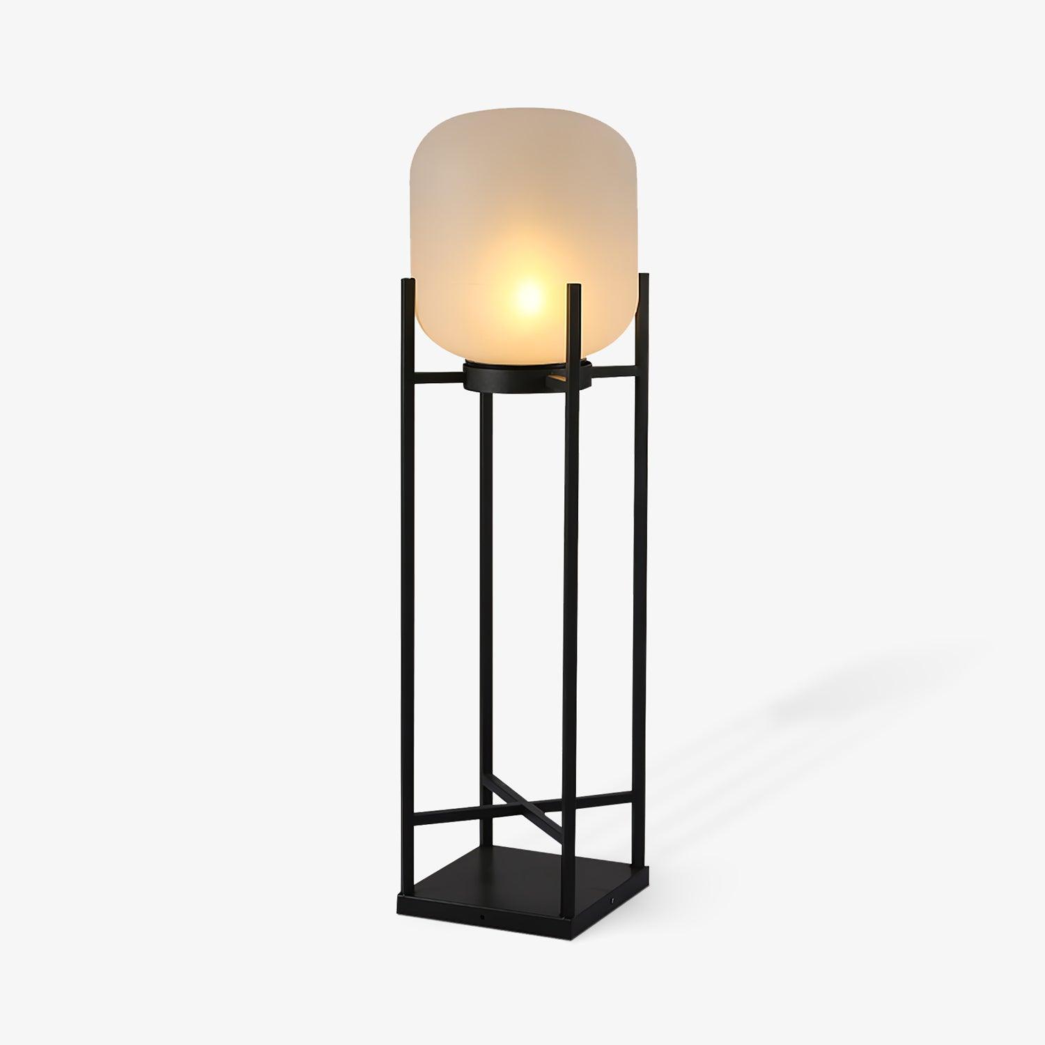 Lampadaire solaire en inox et verre style lanterne – éclairage jardin automatique