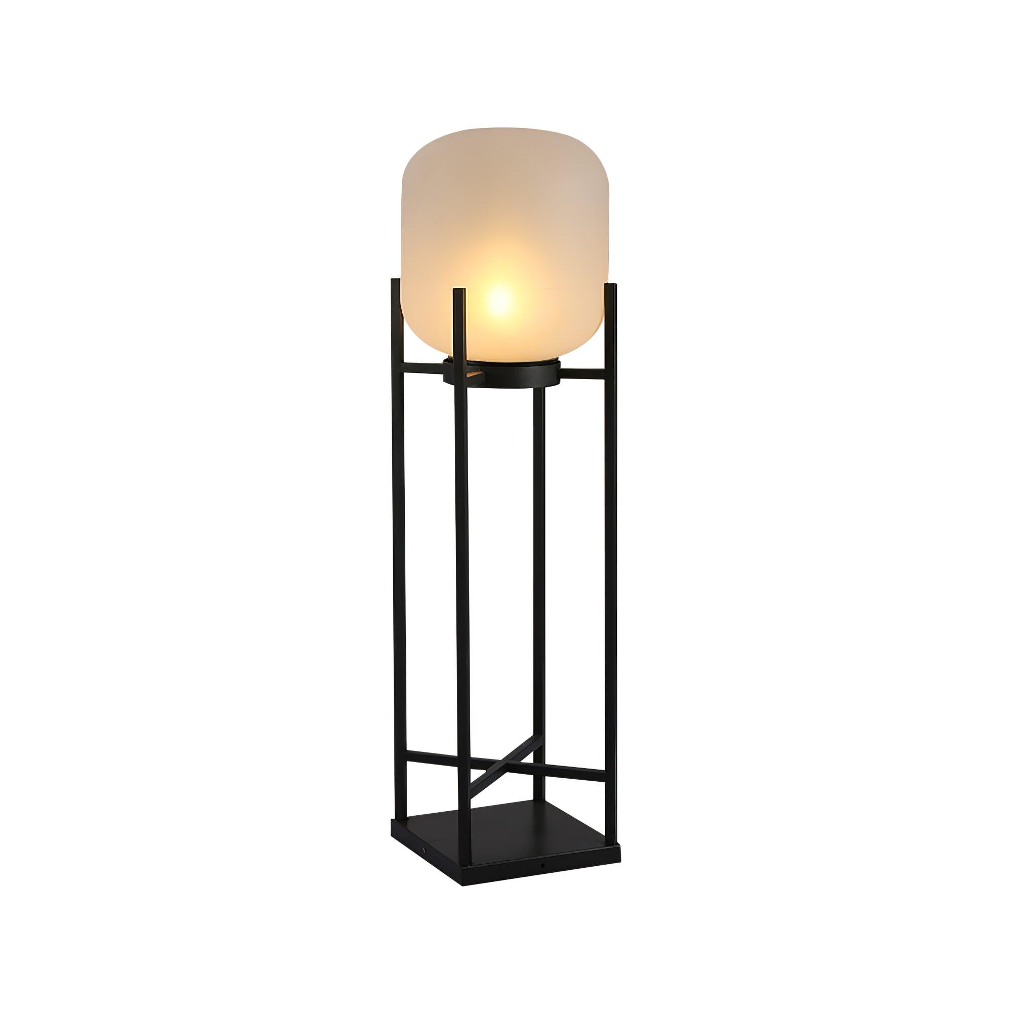 Lampadaire solaire en inox et verre style lanterne – éclairage jardin automatique