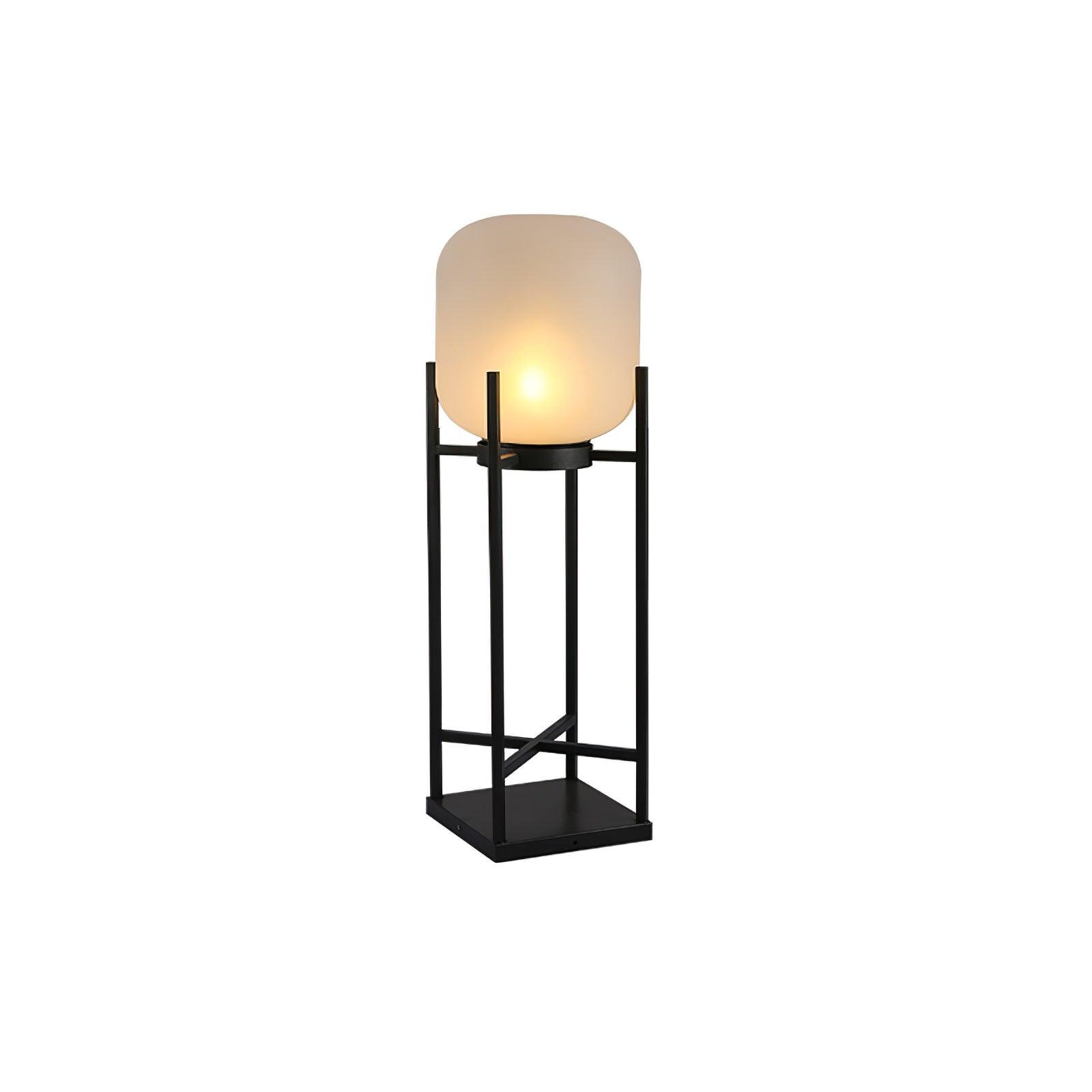 Lampadaire solaire en inox et verre style lanterne – éclairage jardin automatique