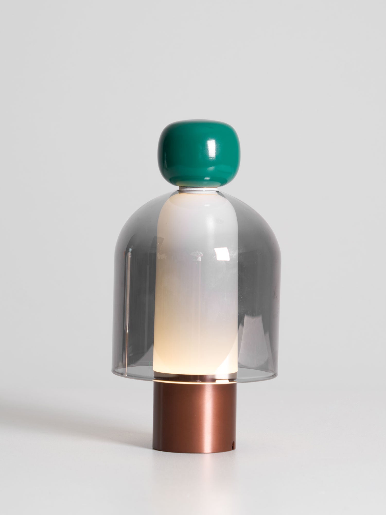 Lampe de table rechargeable en verre coloré Lumina Joy – design minimaliste