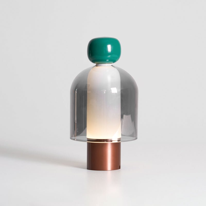 Lampe de table rechargeable en verre coloré Lumina Joy – design minimaliste