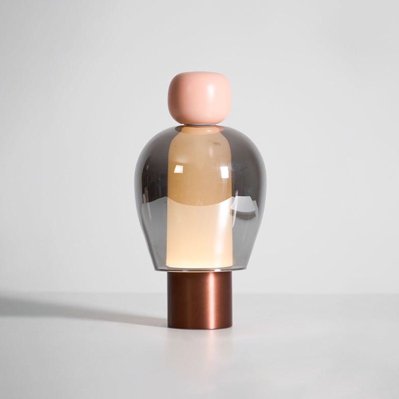 Lampe de table rechargeable en verre coloré Lumina Joy – design minimaliste