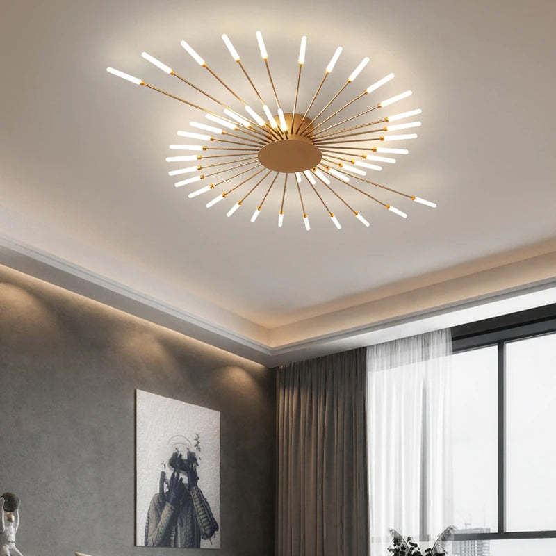 Plafonnier LED Sculptural à Anneaux