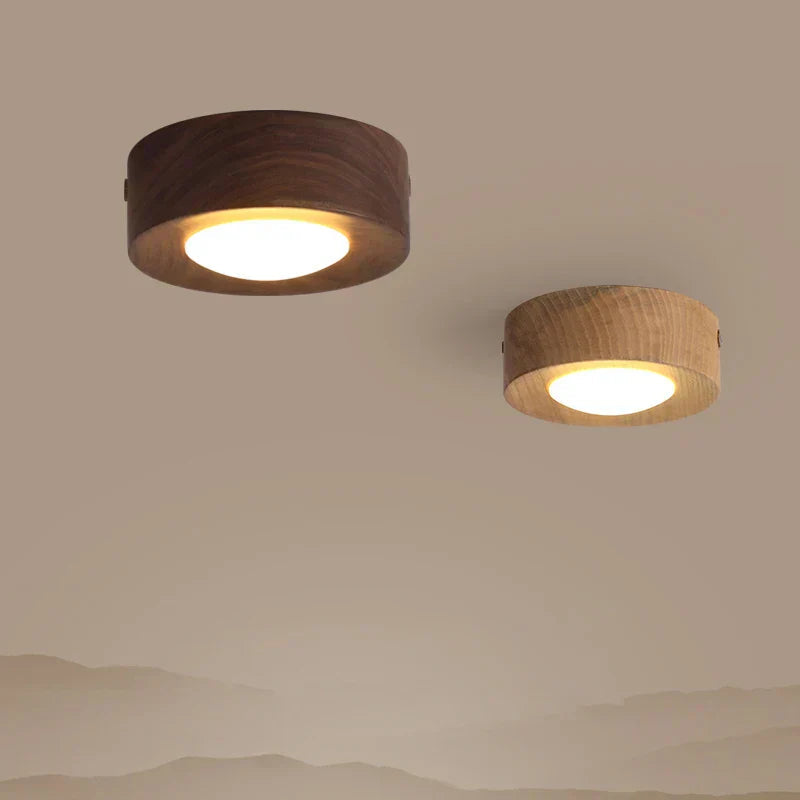 Lampe de Plafond LED en Noyer