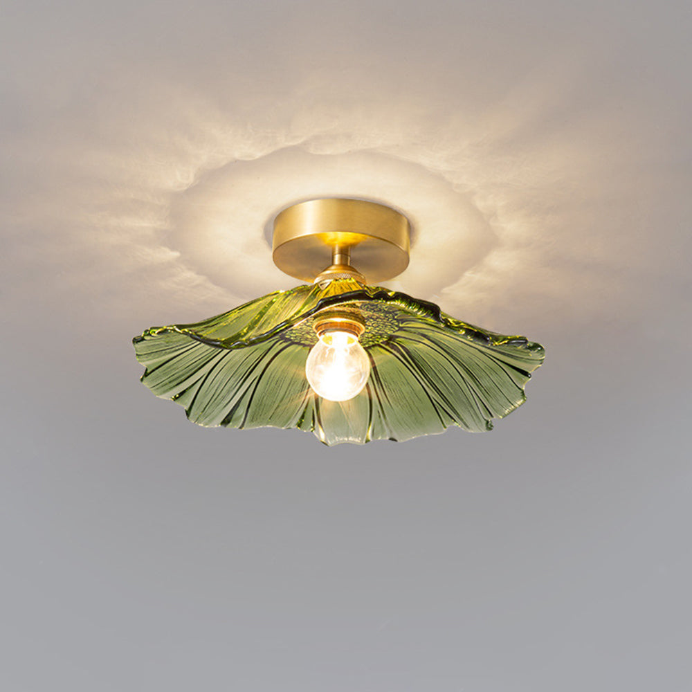 Plafonnier Vintage en Verre Transparent