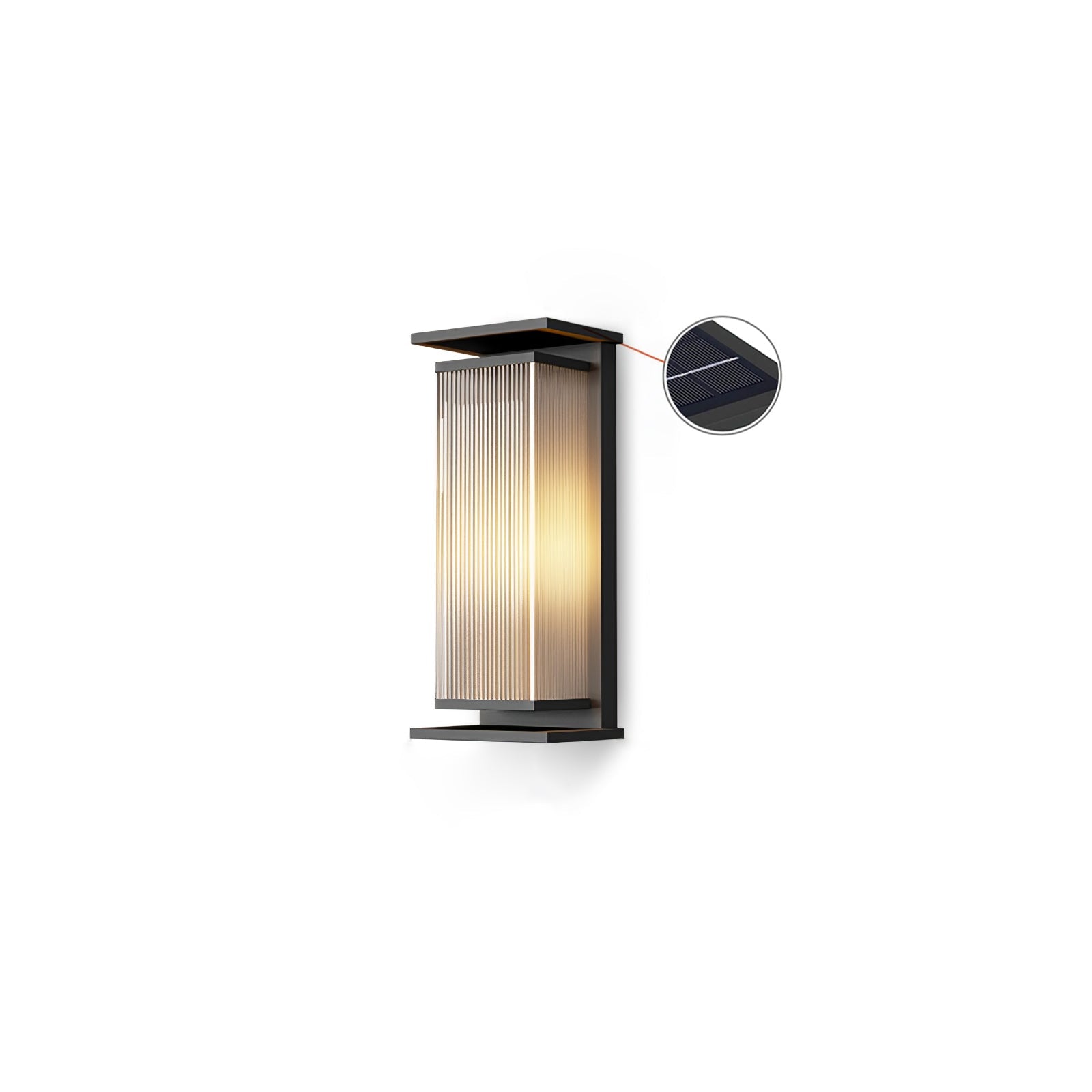 Applique murale solaire rectangulaire en inox – sans câble, résistante à la rouille