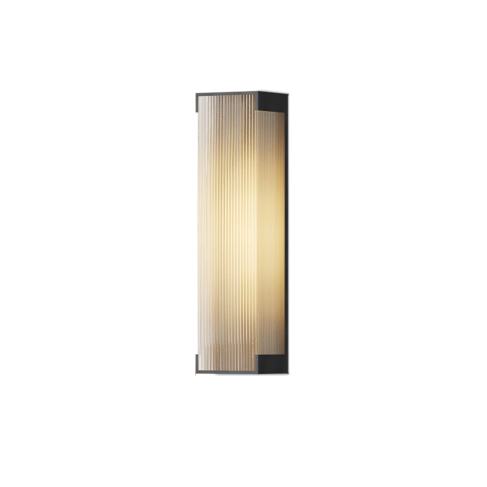 Applique murale extérieure rectangulaire LED – panneau PC strié, lumière chaude