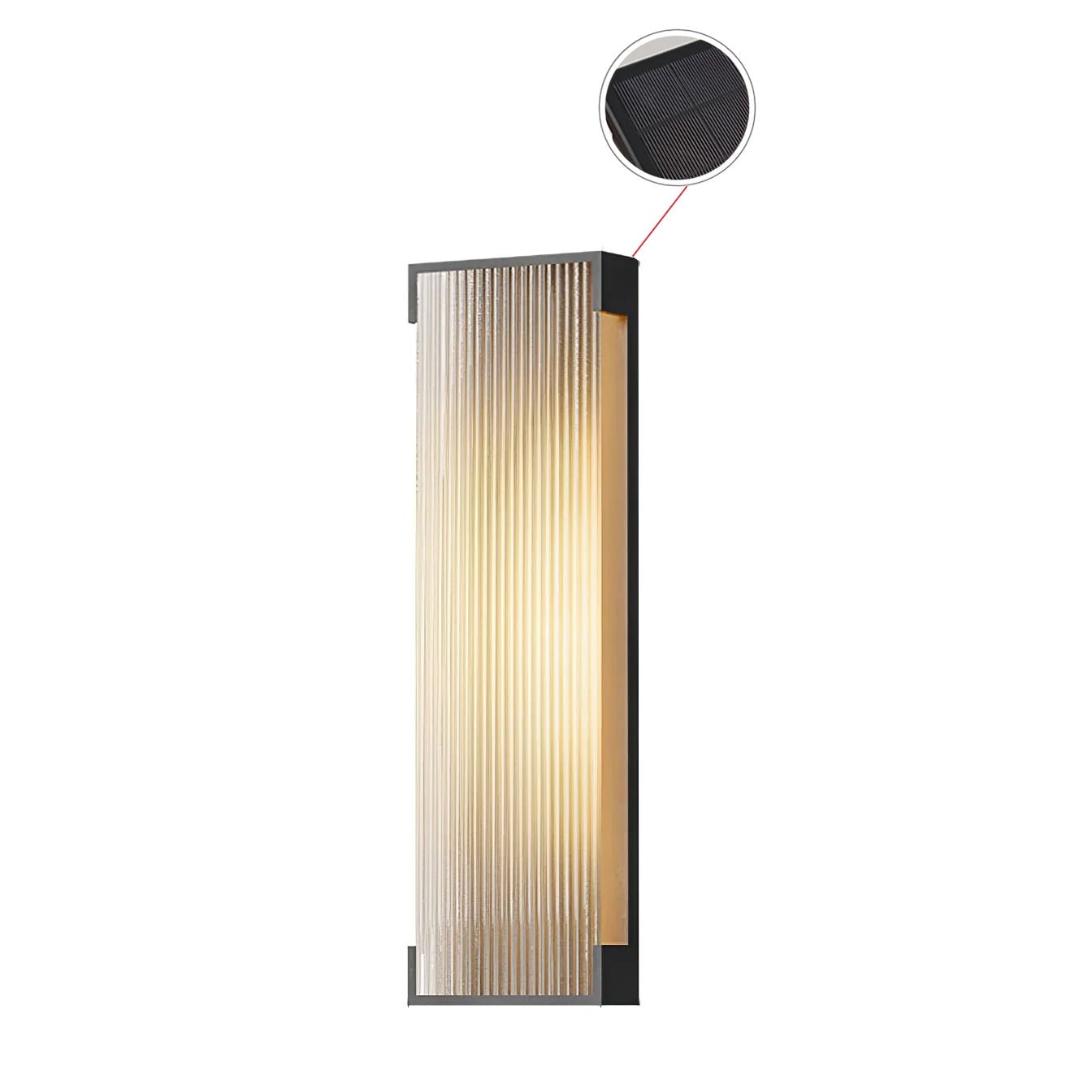 Applique murale solaire rectangulaire LED – panneau PC strié, sans câble