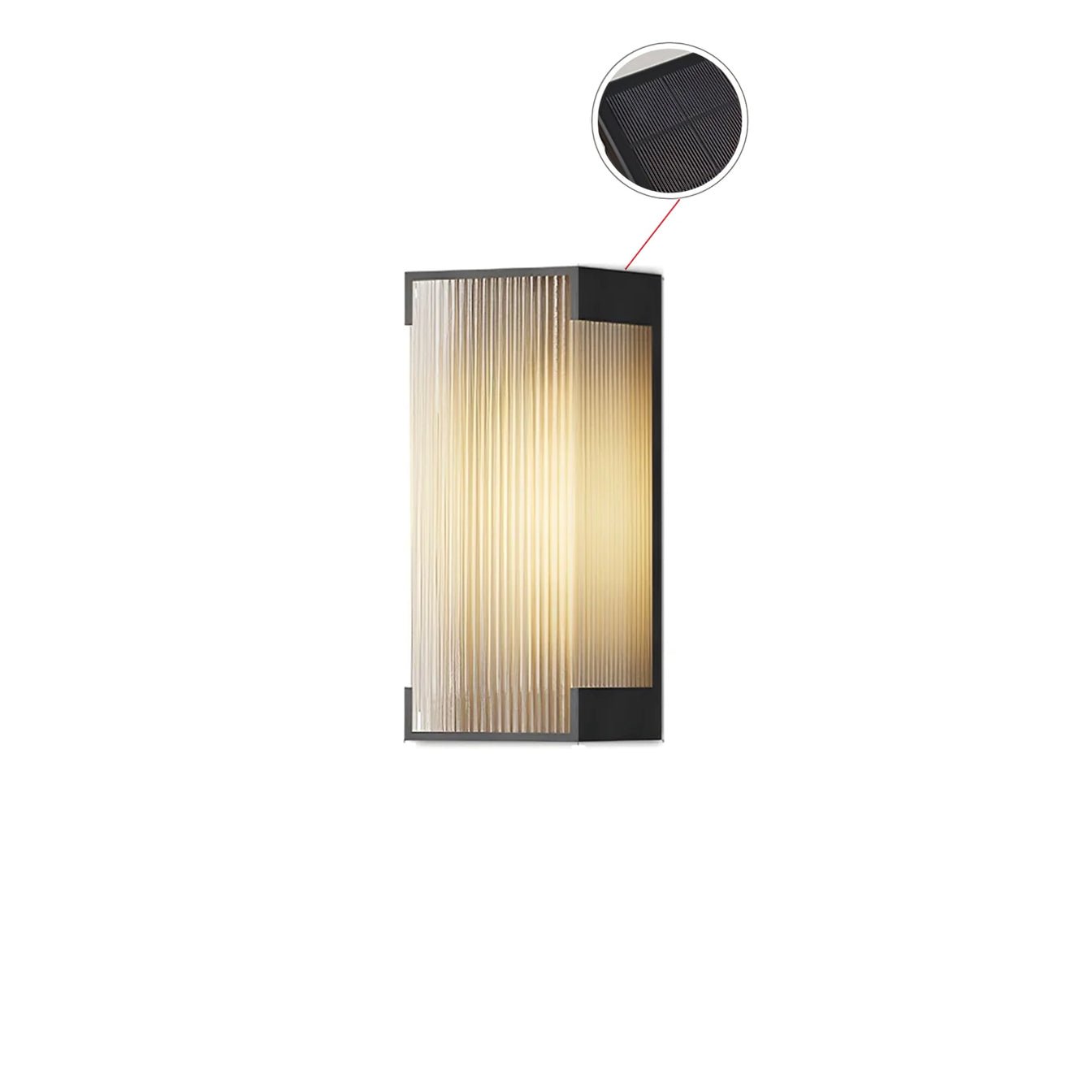Applique murale solaire rectangulaire LED – panneau PC strié, sans câble