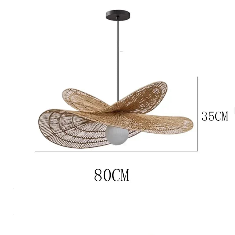 Suspension en rotin effet ailes Élyséa
