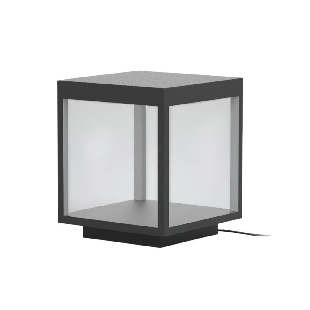 Borne extérieure LED cadre carré – ambiance chaleureuse jardin et terrasse