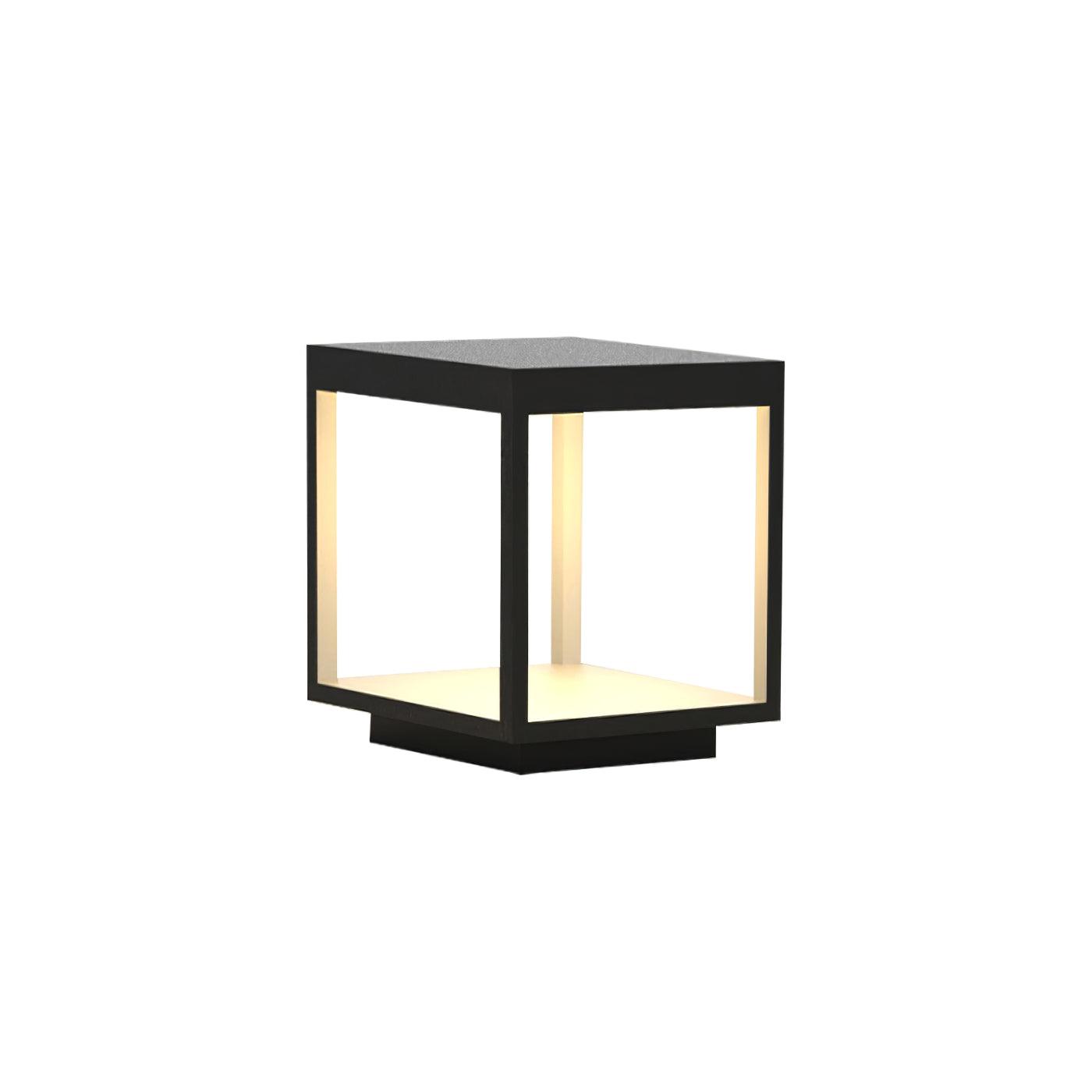 Borne extérieure LED cadre carré – ambiance chaleureuse jardin et terrasse