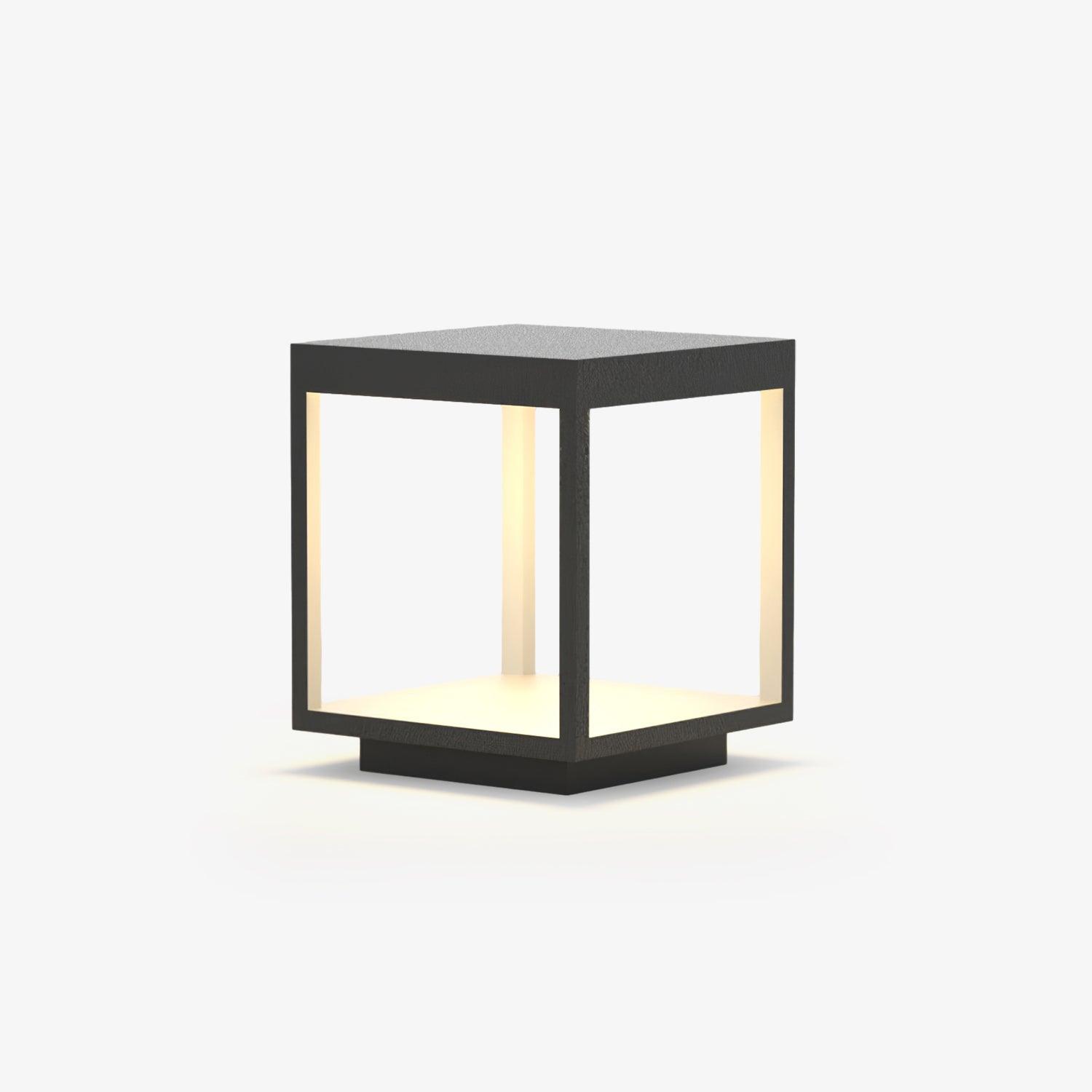 Borne extérieure LED cadre carré – ambiance chaleureuse jardin et terrasse