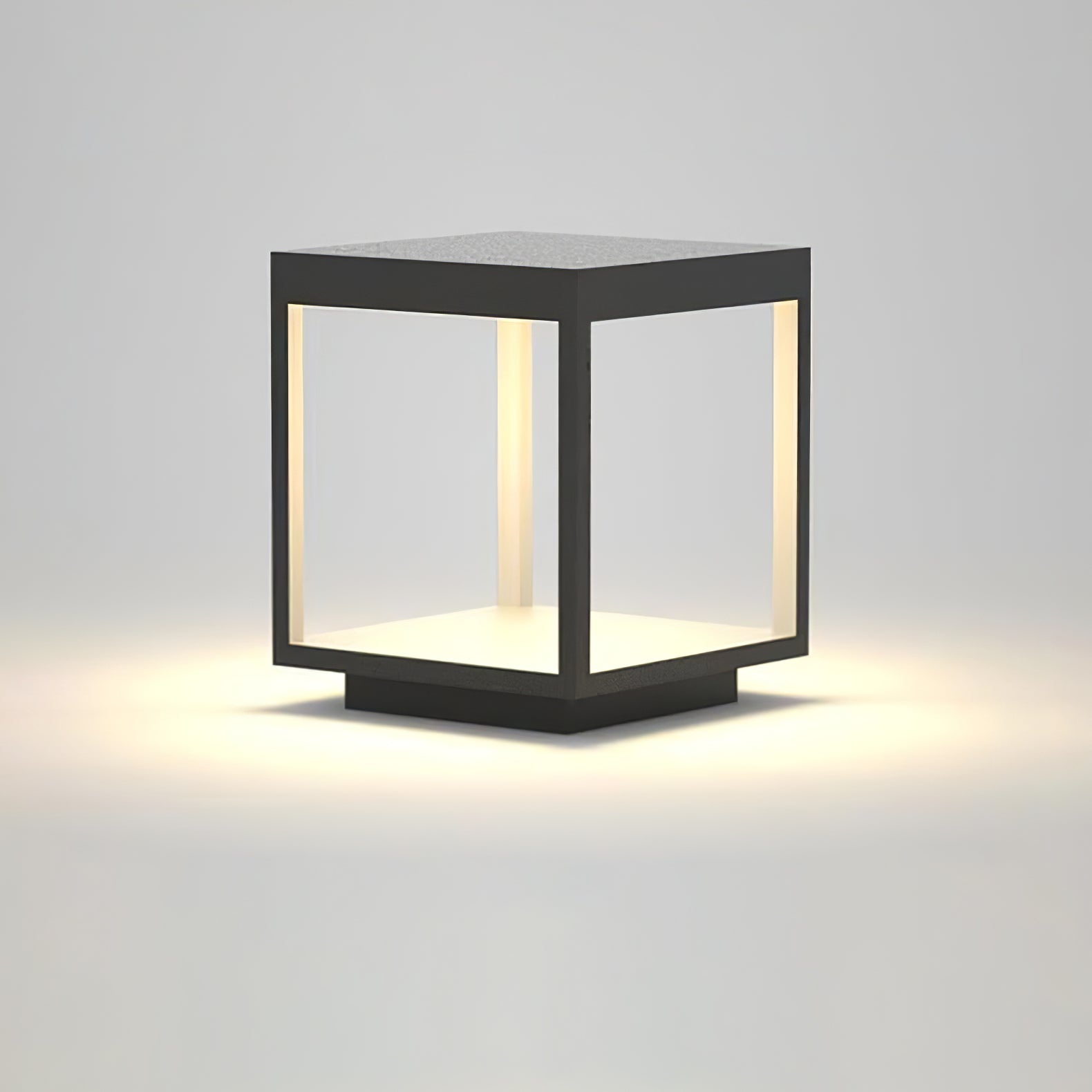 Borne extérieure LED cadre carré – ambiance chaleureuse jardin et terrasse