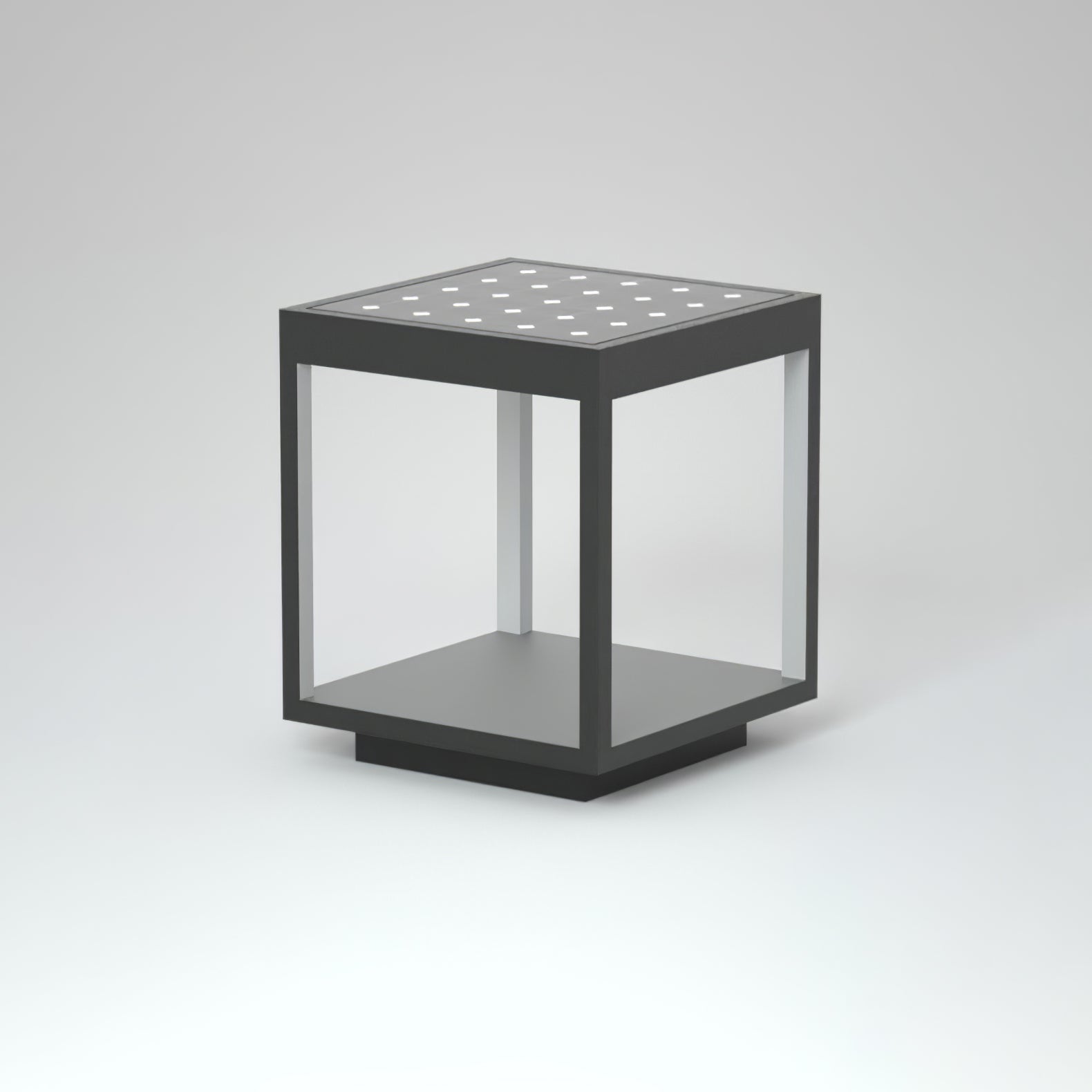 Borne extérieure LED cadre carré – ambiance chaleureuse jardin et terrasse