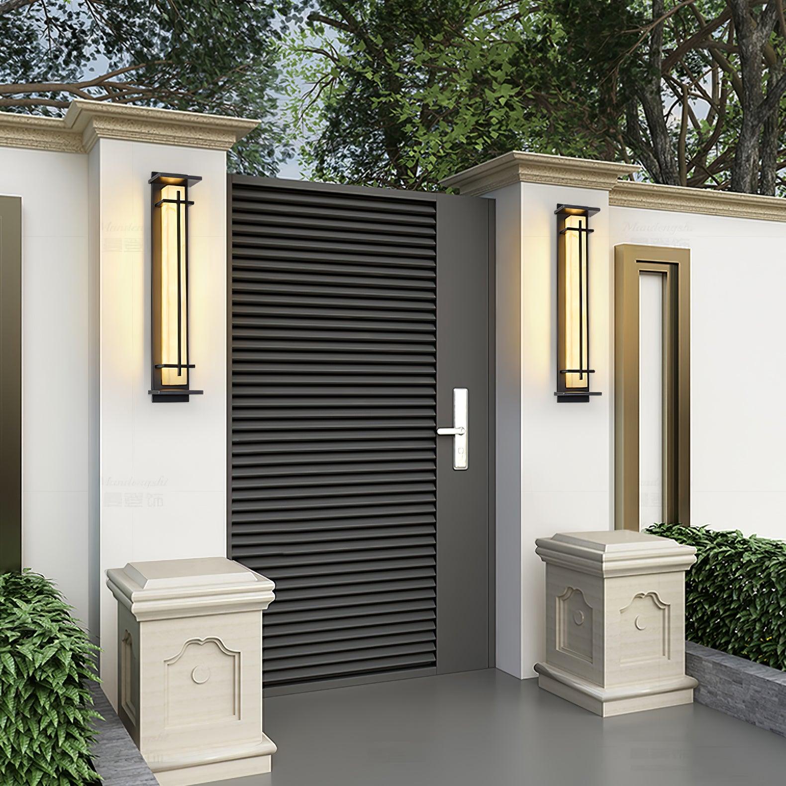 Applique murale extérieure carrée en albâtre – IP65, 3 tailles disponibles