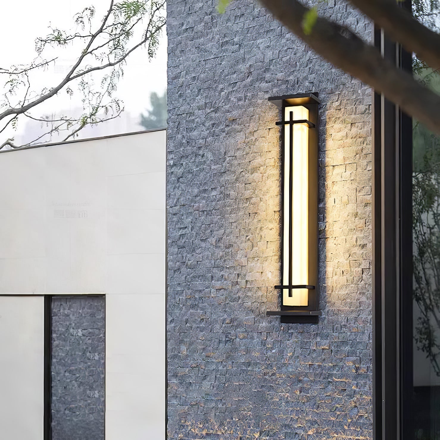 Applique murale extérieure carrée en albâtre – IP65, 3 tailles disponibles