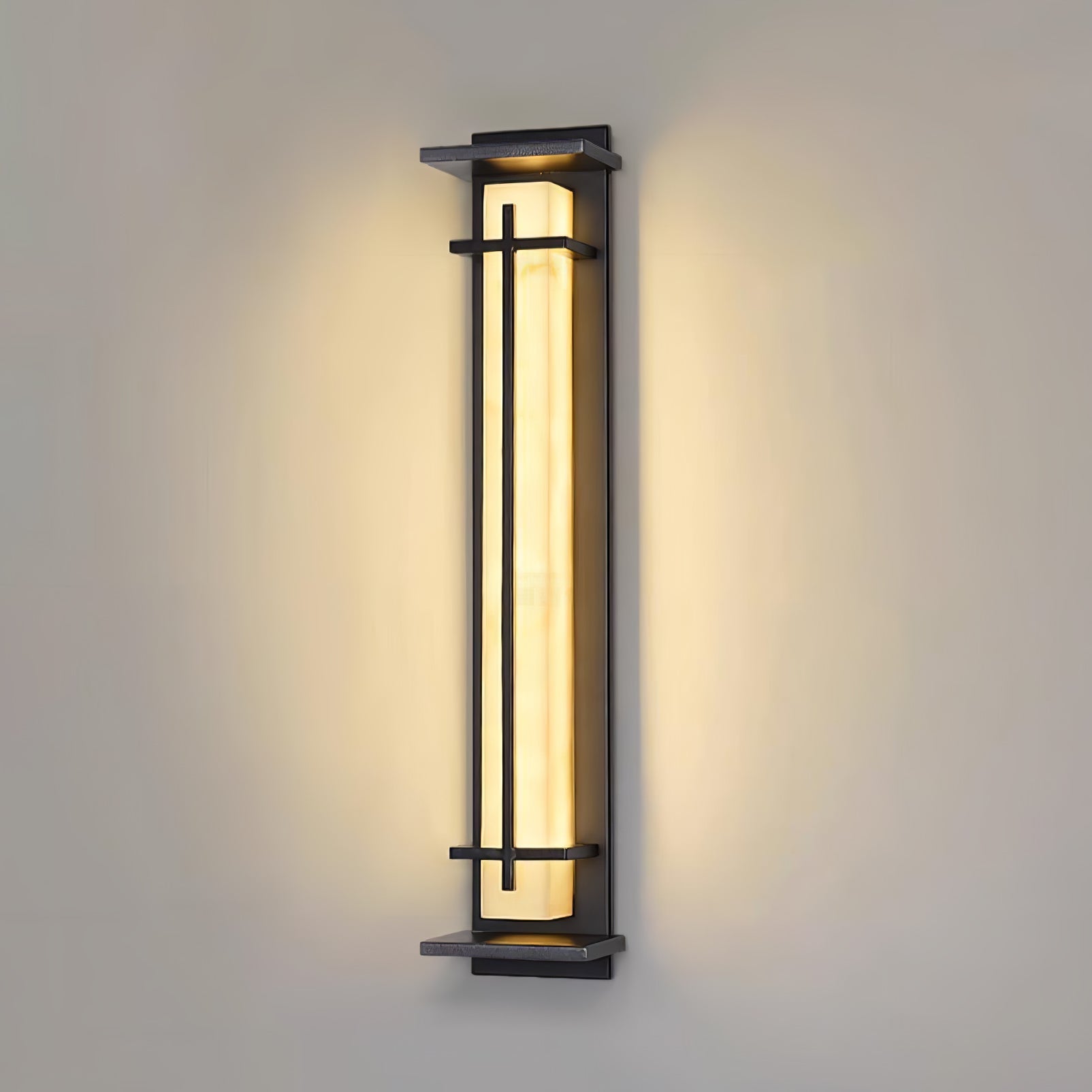 Applique murale extérieure carrée en albâtre – IP65, 3 tailles disponibles