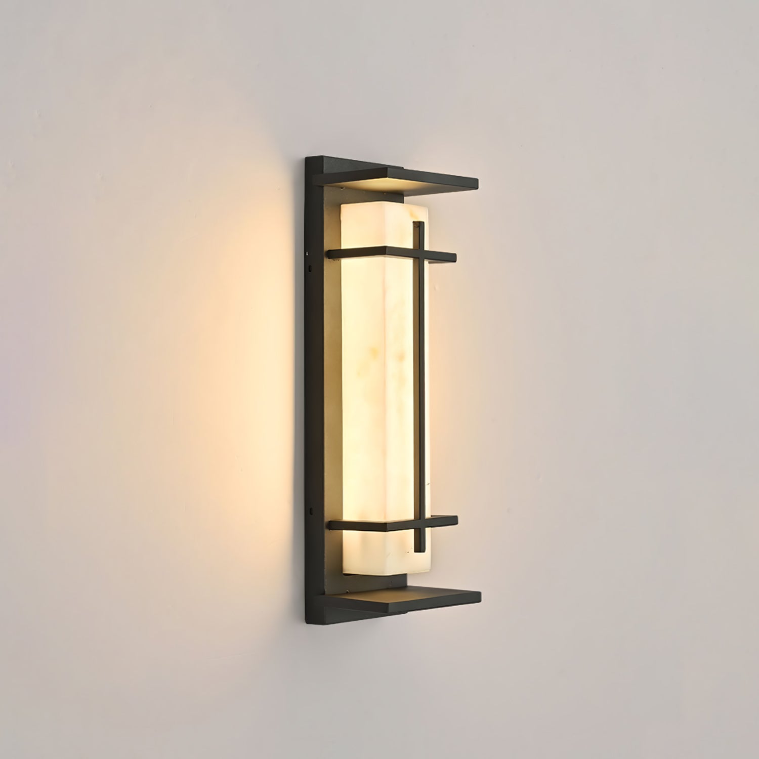 Applique murale extérieure carrée en albâtre – IP65, 3 tailles disponibles