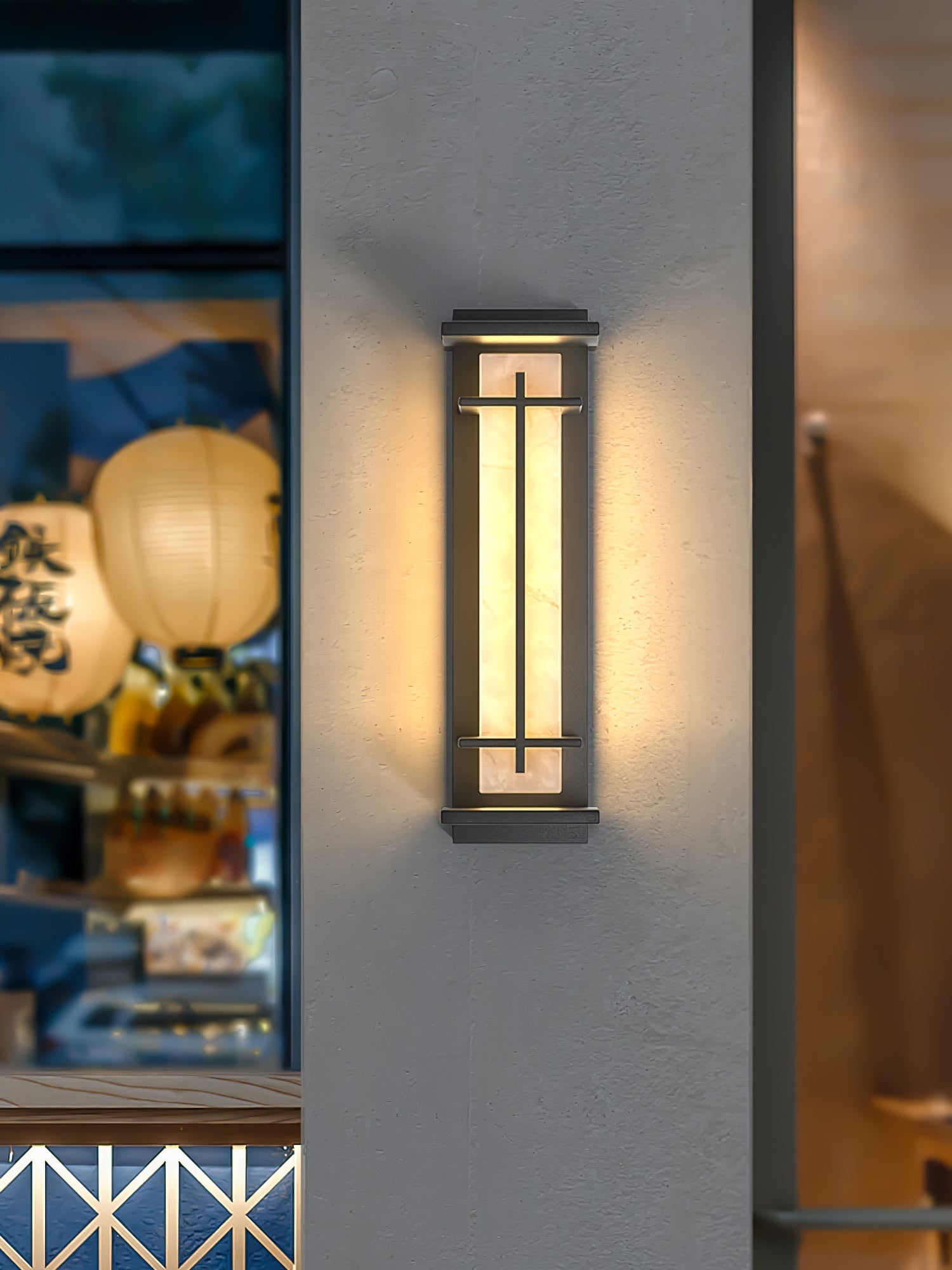 Applique murale extérieure carrée en albâtre – IP65, 3 tailles disponibles