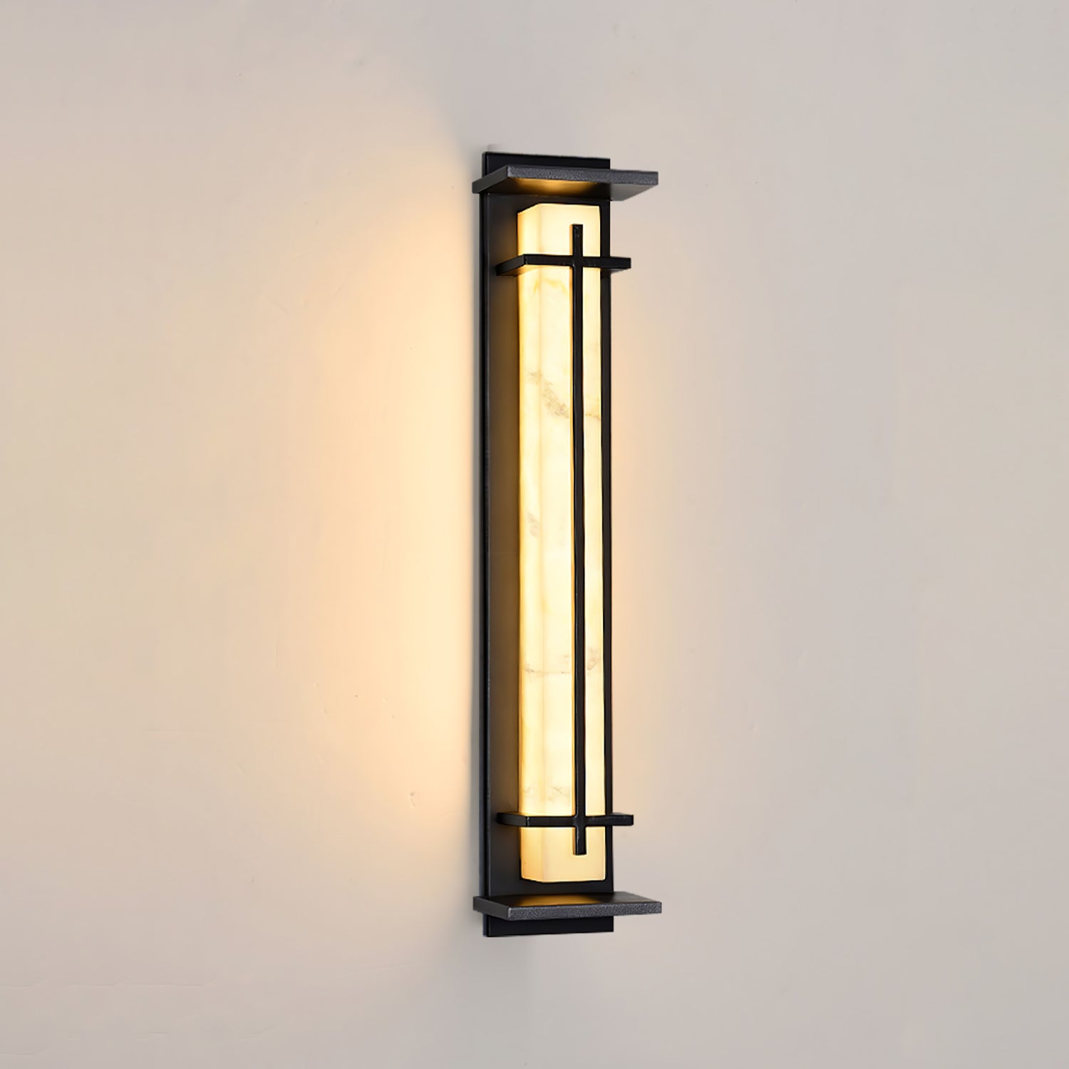 Applique murale extérieure carrée en albâtre – IP65, 3 tailles disponibles