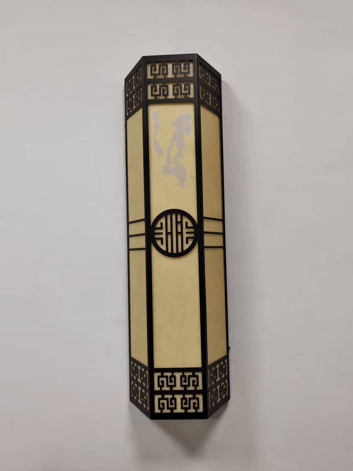 Applique murale extérieure Stripe – métal et plâtre albâtre, motifs naturels