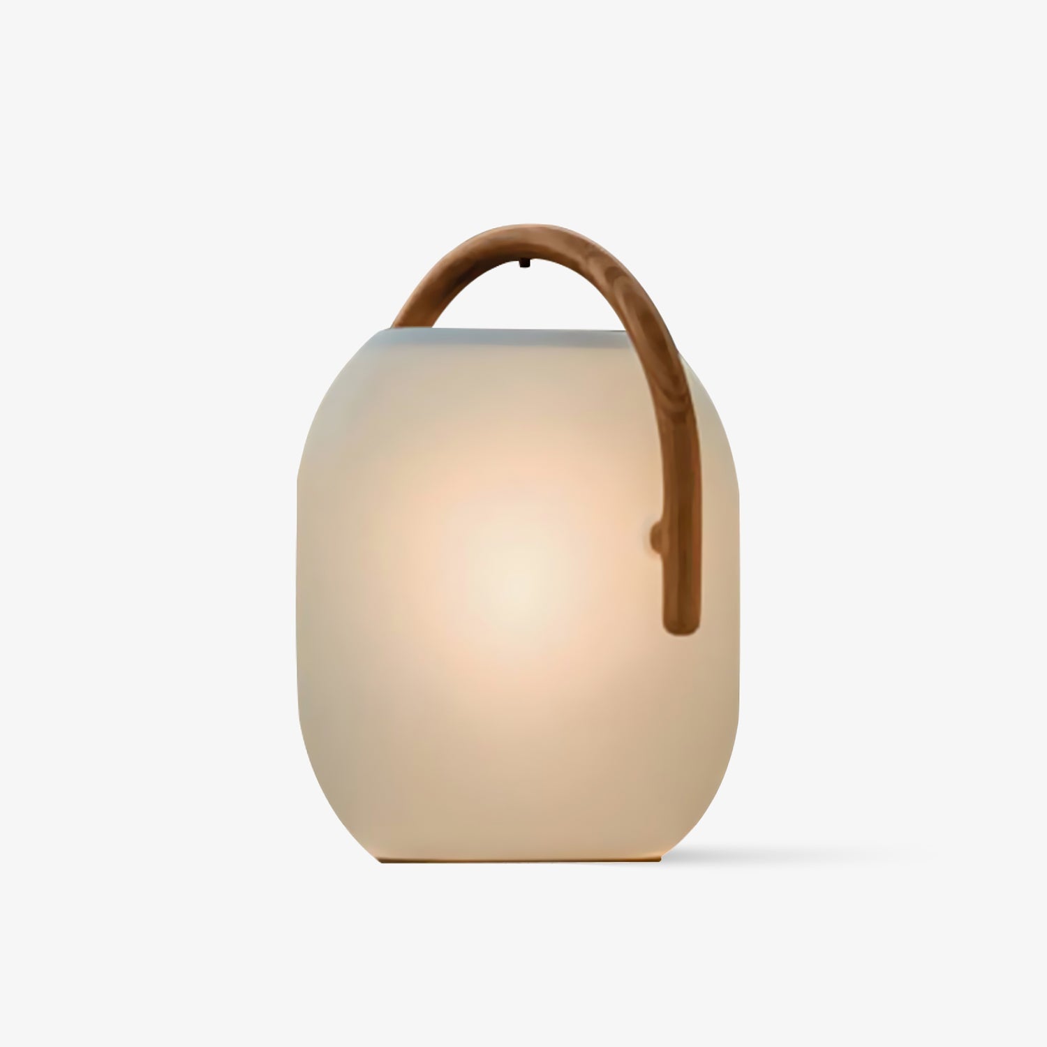 Lanterne solaire de jardin Noria – corps dépoli et poignée bois, portable