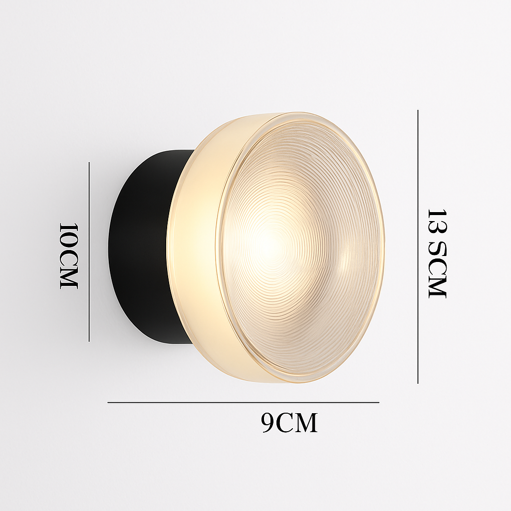 Applique murale ronde LED en verre – éclairage intérieur polyvalent